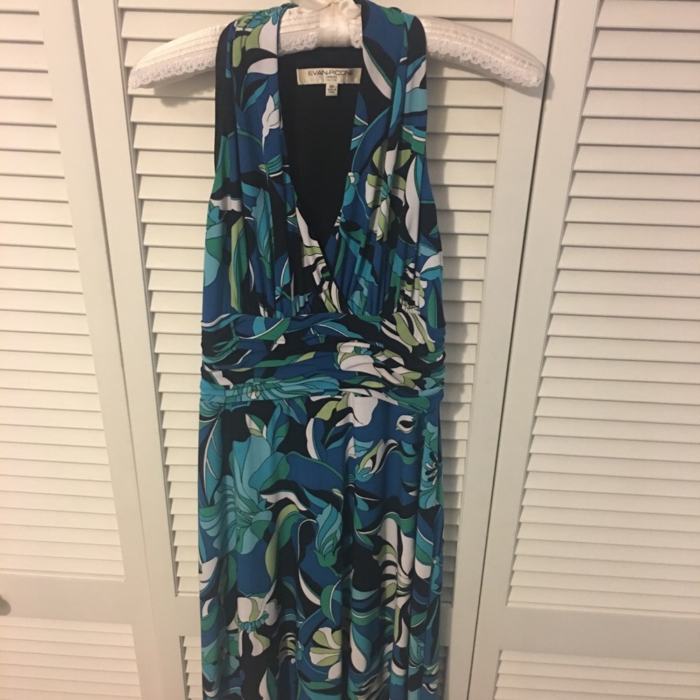 Petite halter top evening dress